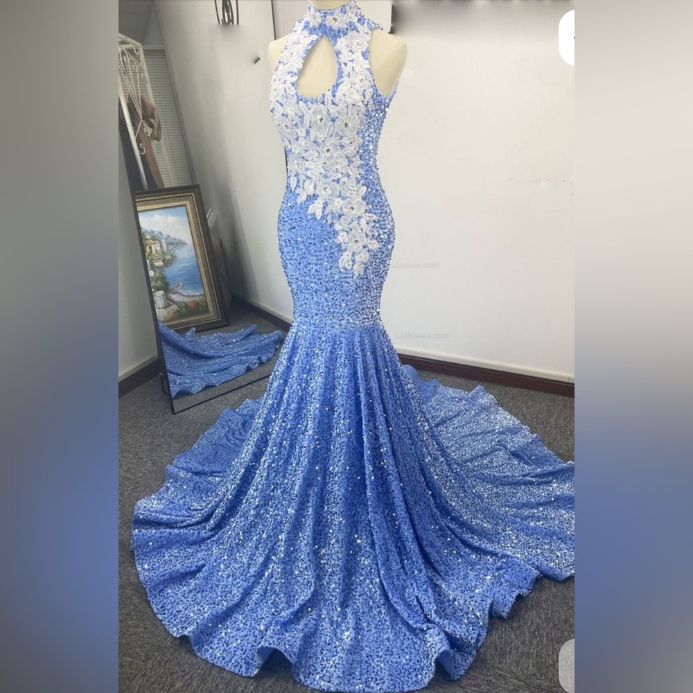 Elegant Blue/purple  Sequin Maxi Dress mermaid‎ 🧜‍♀️